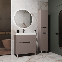 Style Line Тумба с раковиной Матис 80 тауп темный – фотография-8